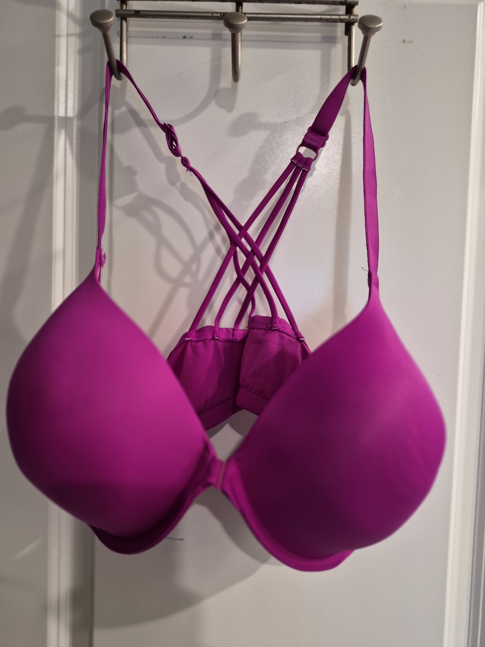 PINK Victoria's Secret Hot Pink Crisscross Back Push-Up Bra